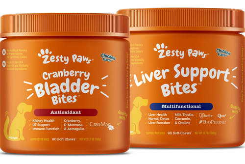 Suplementos Zesty Paws Liver Y Bladder Support Para Perros 