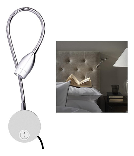 Lampara De Lectura 2 Luces Led De Cama Montaje En Pared Junt