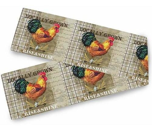 Camino De Mesa Vintage Rooster Chicken Hens 13 X 90 Pul...