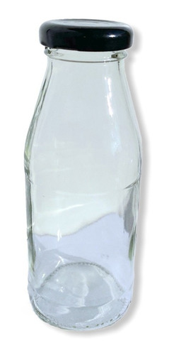 Botella Vidrio 250cc Boca Ancha Pack De 28 Unds. C/ Tapa