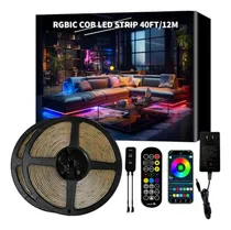 Comprar Tira De Luces Led Cob Rgb+ic 40ft, Control Remoto Rf Y App, 