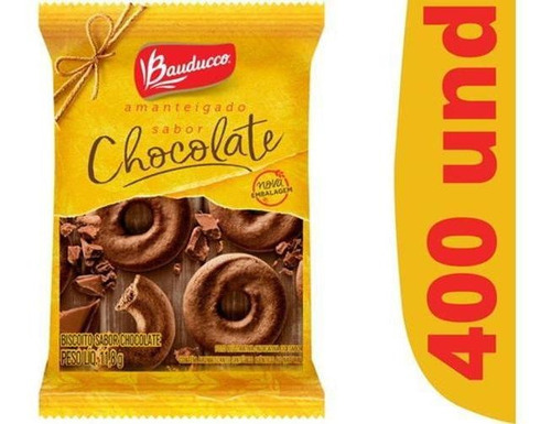 Bolacha Biscoito Sache Bauducco Amanteigado Chocolate 400 Un