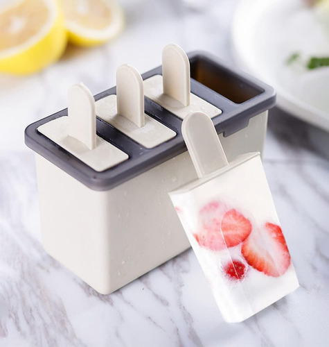 Molde Para 4 Helados Paleta Reutilizable,libre Bpa De Diseño