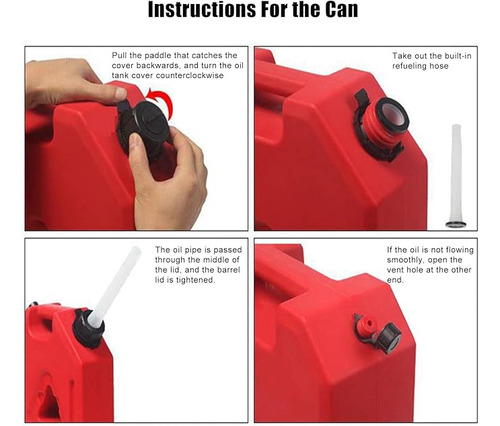 Tanque De Gasolina Color Rojo De 19 L Uso Práctico