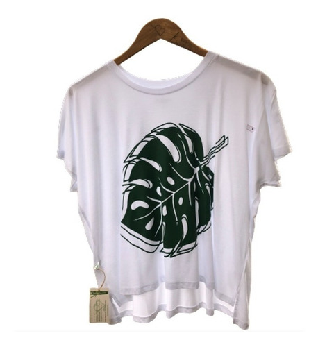 Imagem 1 de 4 de Camiseta Bata Branca Viscose De Bambu Costela De Adão Bamboo