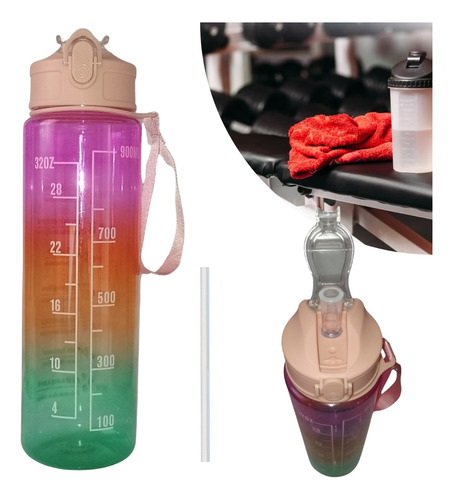 Kit Garrafa Água Squeeze 3pçs Academia Escola 2l 900ml 300ml