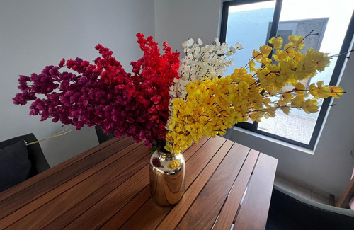20pz Rama De Cerezo Durazno Flor 30 Varas Artificial 95cm Amarillo
