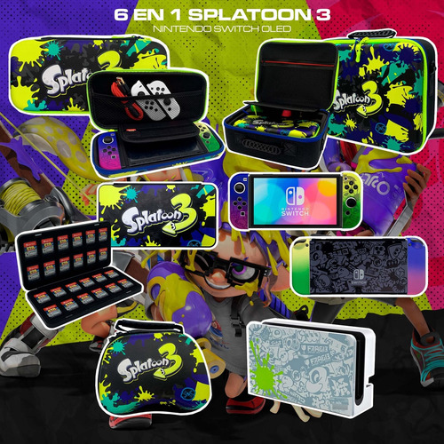 Superkit De Viaje Splatoon Nintendo Switch Oled 6 En 1