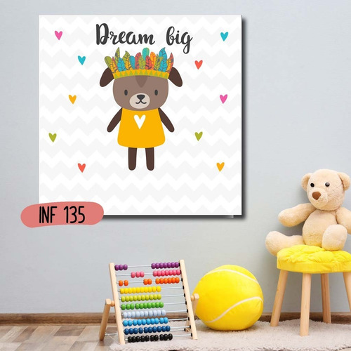 Imagen 4 de 10 de Cuadros Infantiles Animales Nórdicos 40x40 Canvas Tela Deco