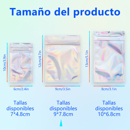 Bolsas Holográficas Tornasol A Prueba De Olores 200pzs,9x12