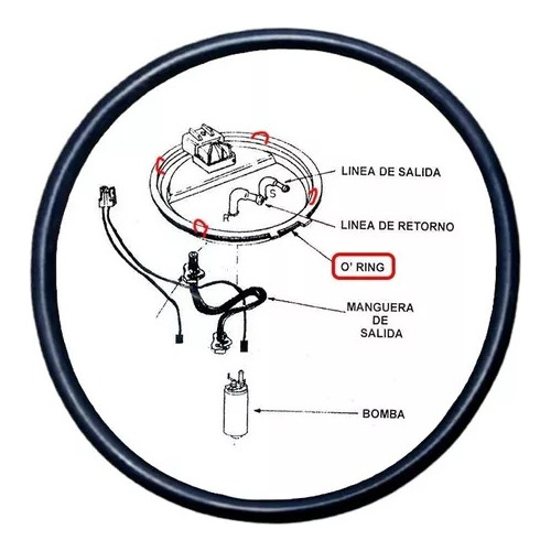 Goma Oring Tapa Bomba Gasolina Chevrolet Aveo Optra