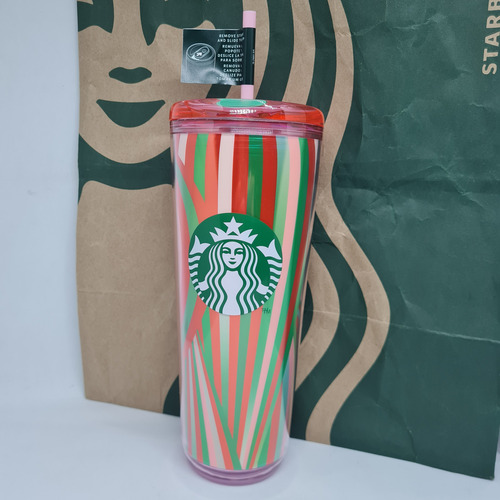 Vaso Starbucks Candy Caramelo Color Rosa Verde Rojo