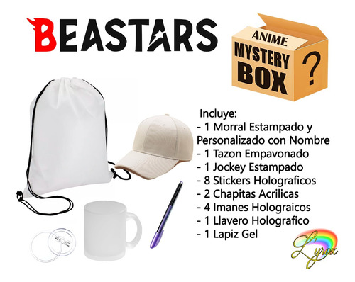 Beastars Mystery Box Tazon Lapiz Jockey Chapita Llavero