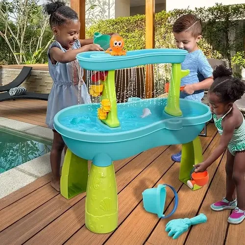 Joellfuner Set De Mesa De Agua Y Arena De 73 Piezas – Juguetes Con Barcos, Pistolas De Agua Y Accesorios Para Niños De 3 A 6 Años