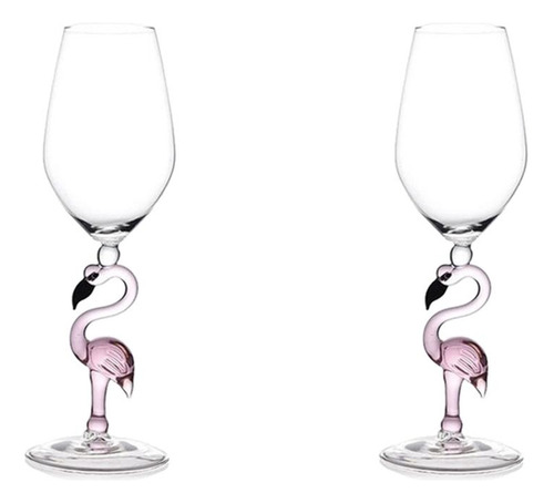 2x Pink Flamingo Cocktail Glass Martini Goblet Para Acción