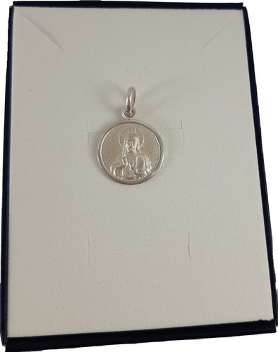 Medalla Sagrado Corazon Maciza 14mm Plata 925  Garantia