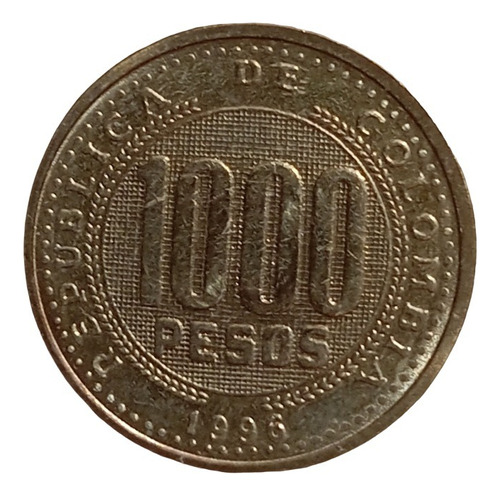 Moneda Colombia 1000 Pesos Original 1996 Nueva