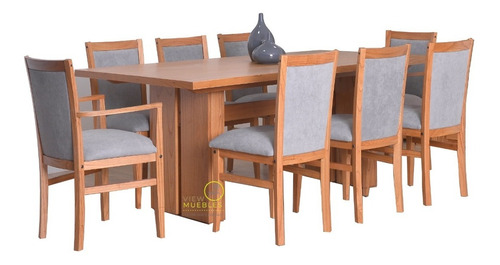 Mesa Base Central 2 X1 + 8 Sillas Camila, Genoud Viewmuebles