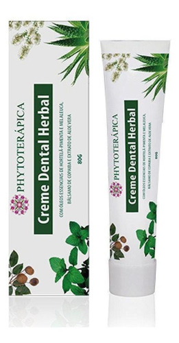 Creme Dental Herbal Vegano Melaleuca Menta 80g Phytoterápica