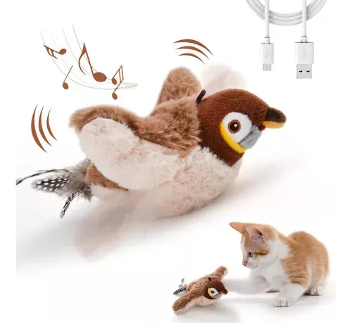 Juguetes Interactivos For Gatos Pájaro Parlanchín Recargable