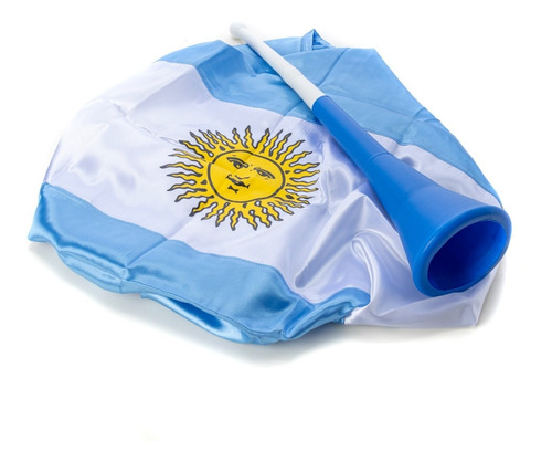 Kit Festejo Argentina Set Mundial Bandera Y Vuvuzela