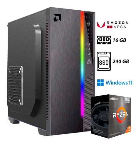 Pc Escritorio Cpu Ryzen 5 5600g 8 Gb 240 Ssd Windows 11 Wifi
