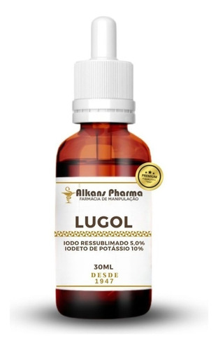 Lugol 5% Iodo + Iodeto Potássio 30 Ml  Sabor Sem Sabor