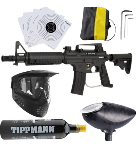 Marcadora Tippmann Bravo One Co2 + Hopper + Careta Xtrm P