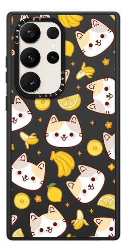 Case Galaxy S22 Plus Cute Kitten With Lemon Negro