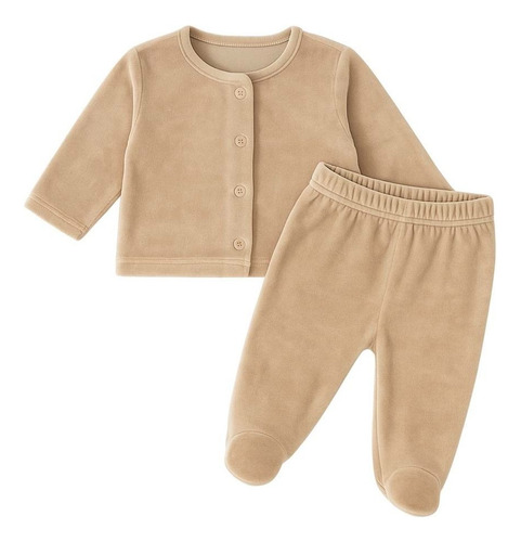 Conjunto Plush Bebe Campera Y Pantalon Rosa Bebe Abrigo Beba Rosa Hasta 3 Meses