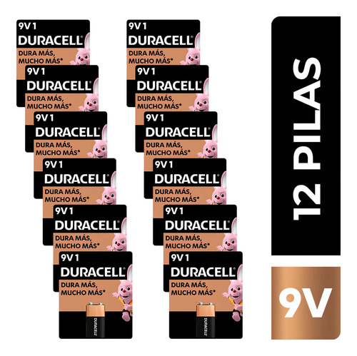 Duracell 9v Alcalinas: Paquete De 12 Pilas 9v Rendimiento