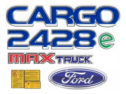 Adesivo Compatível Ford Cargo 2428e Max Truck Caminhão Kit64