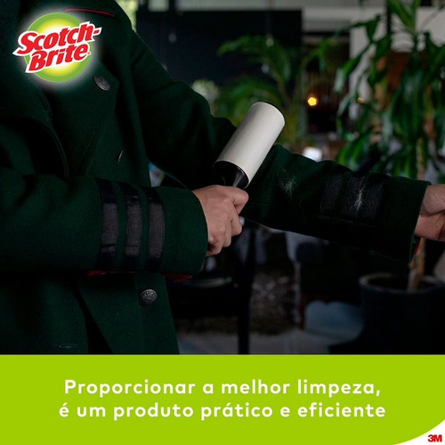 Rolo Adesivo Tira Pelos Scotch-Brite 100mm x 3,1m 21 Folhas