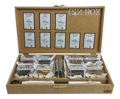 Gin Box Em Mdf Rústico Com 8 Especiarias - Dom Chamorro