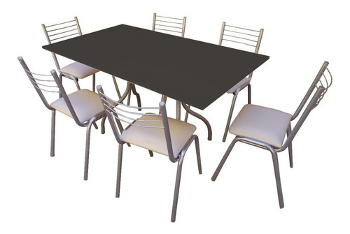 Juego Comedor Combo Mesa 140 X 80 Cm Con 6 Sillas Cuotas
