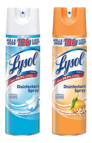 Lysol Desinfectante En Spray 19oz X2