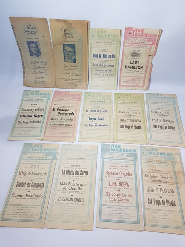 Imagen 2 de 10 de Antiguos Programas Cine 1940 Lote X 52 Roca Unión Mag 56761