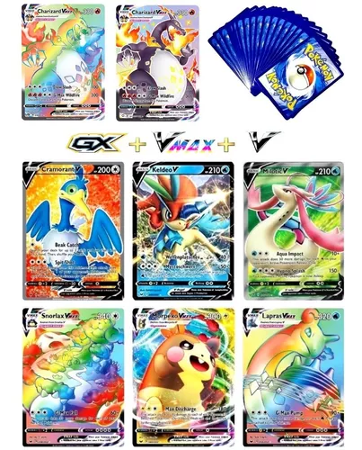 Kit 20 Cartas Pokemon Vmax Sem Repetir + Carta Charizard V