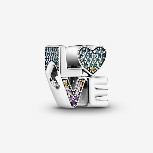 Charm Pandora Love Cristales De Color Plata Ale 925