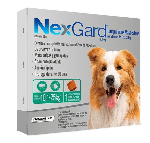 Nexgard 3 Gr X 1 Tab 68mg De 10.1 A 25kg