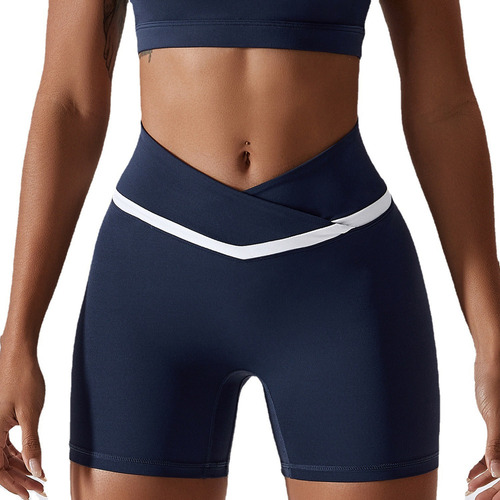 Contrastingcolor Hip-lifting Nude Sports Shorts Quick-drying