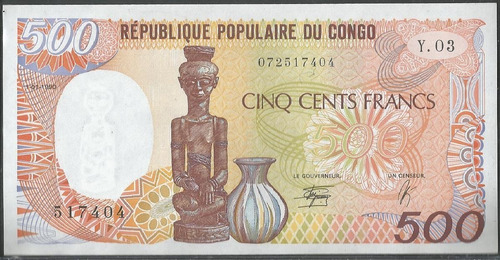 Congo 500 Francs 1 Ene 1990 P8c