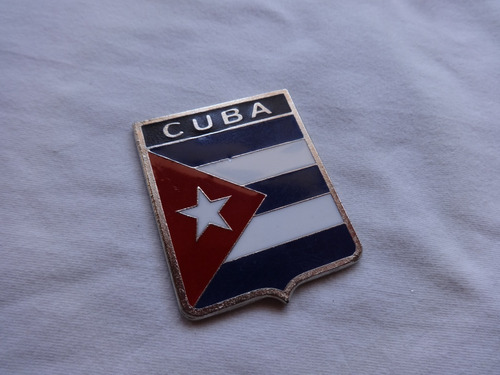 Escudo Bandera Cuba Auto Para Auto Antiguo Metalica Insignia