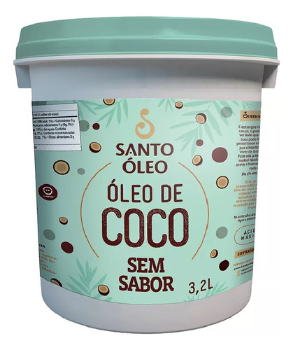 Oleo De Coco Sem Sabor 3,2 Lts Santo Óleo