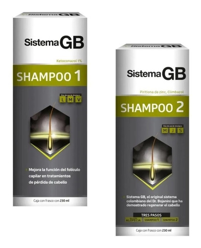Set Shampoo Sistema Gb Shampoo 1 Y 2 Caida Cabello Alopecia