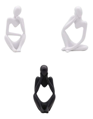 Estatuilla De Escultura De Pensador De 3 Piezas Estatuas De 