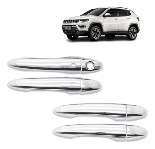 Aplique Capa Maçaneta Cromada Jeep Compass 2016 2022 