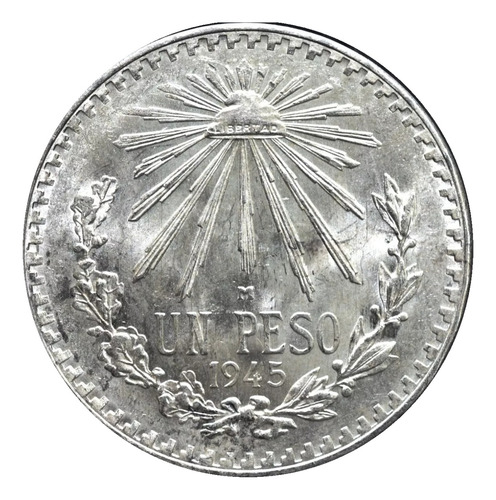 Moneda Orginal Peso Resplandor Del Año 1945 Plata Ley 720