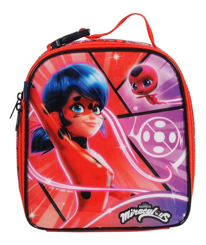 Lancheira Escolar Miraculous Ladybug Vermelha 12003 Dermiwil