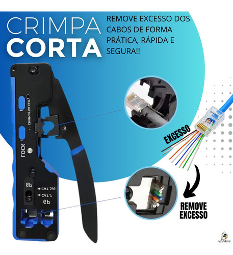 Alicate De Crimpar Rj45 Ez Crimp De Passagem+100 Conector Ez